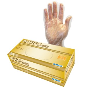 RONCO Poly Clear Disposable Glove Powder Free X-Large 500x20